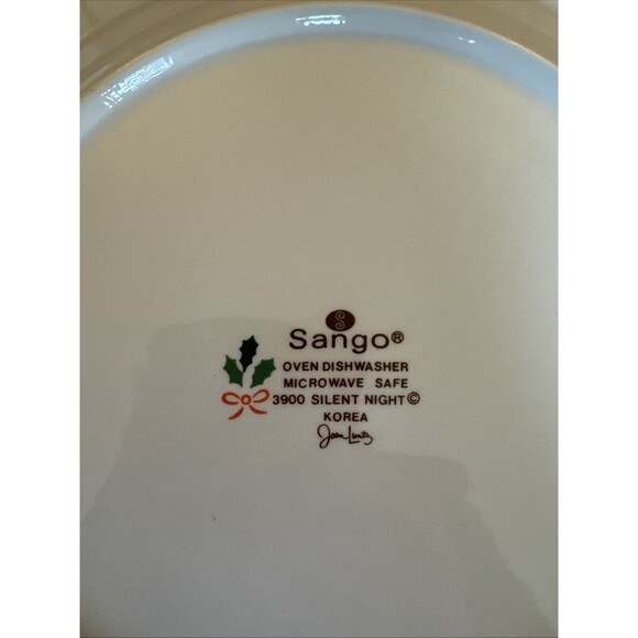 Sango Silent Night 12” Chop Plate Serving Platter Christmas Village Scene Vtg - Picture 4 of 4